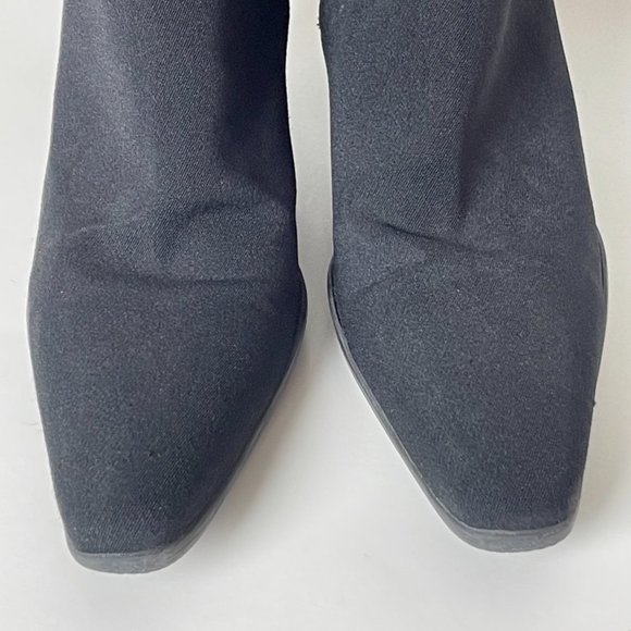 Prada | Sport Black Nylon Kitten Heel Boots - Picture 4 of 11